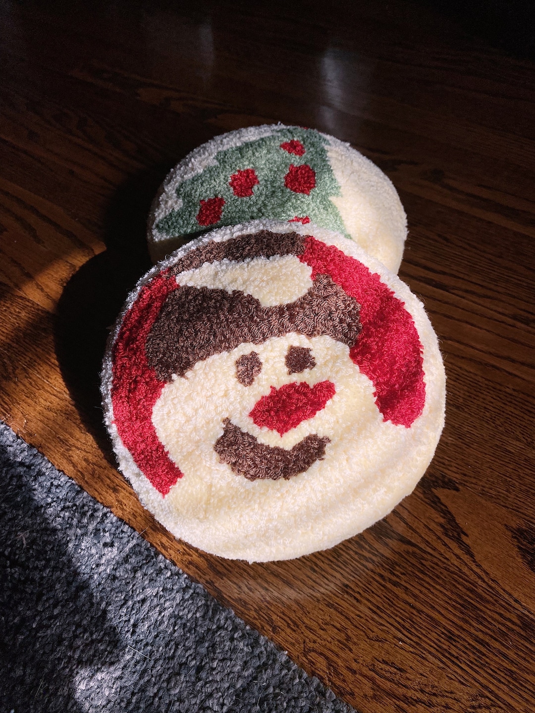 Christmas Sugar Cookie Pillow Decorative Holiday Pillow Snowman Decor