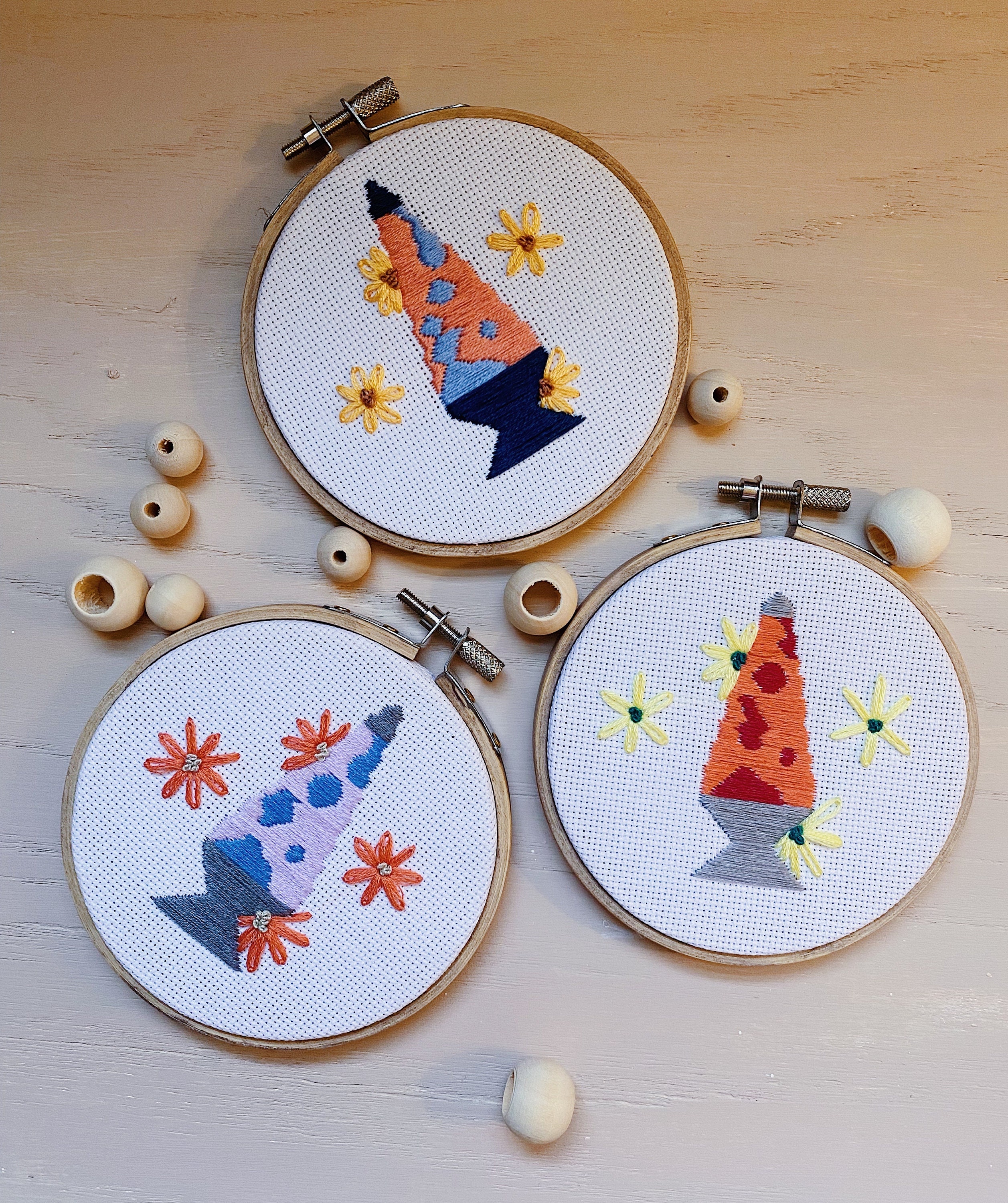 Lava Lamp Psychedelic Embroidery Modern Cross Stitch Maximalist Home Decor Etsy