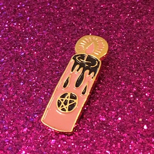 Muted Pink Candle Enamel Pin image 1