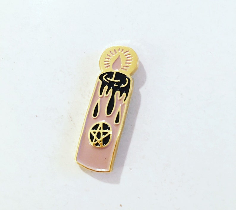 Muted Pink Candle Enamel Pin image 2