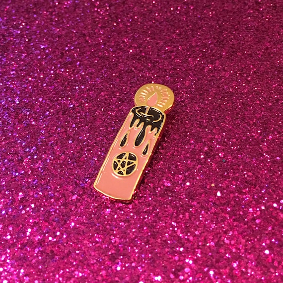 Muted Pink Candle Enamel Pin