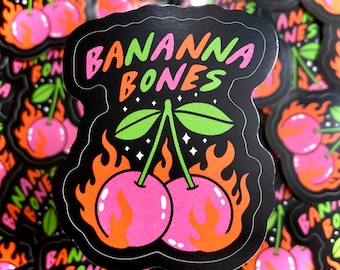 Flaming Cherries Sticker