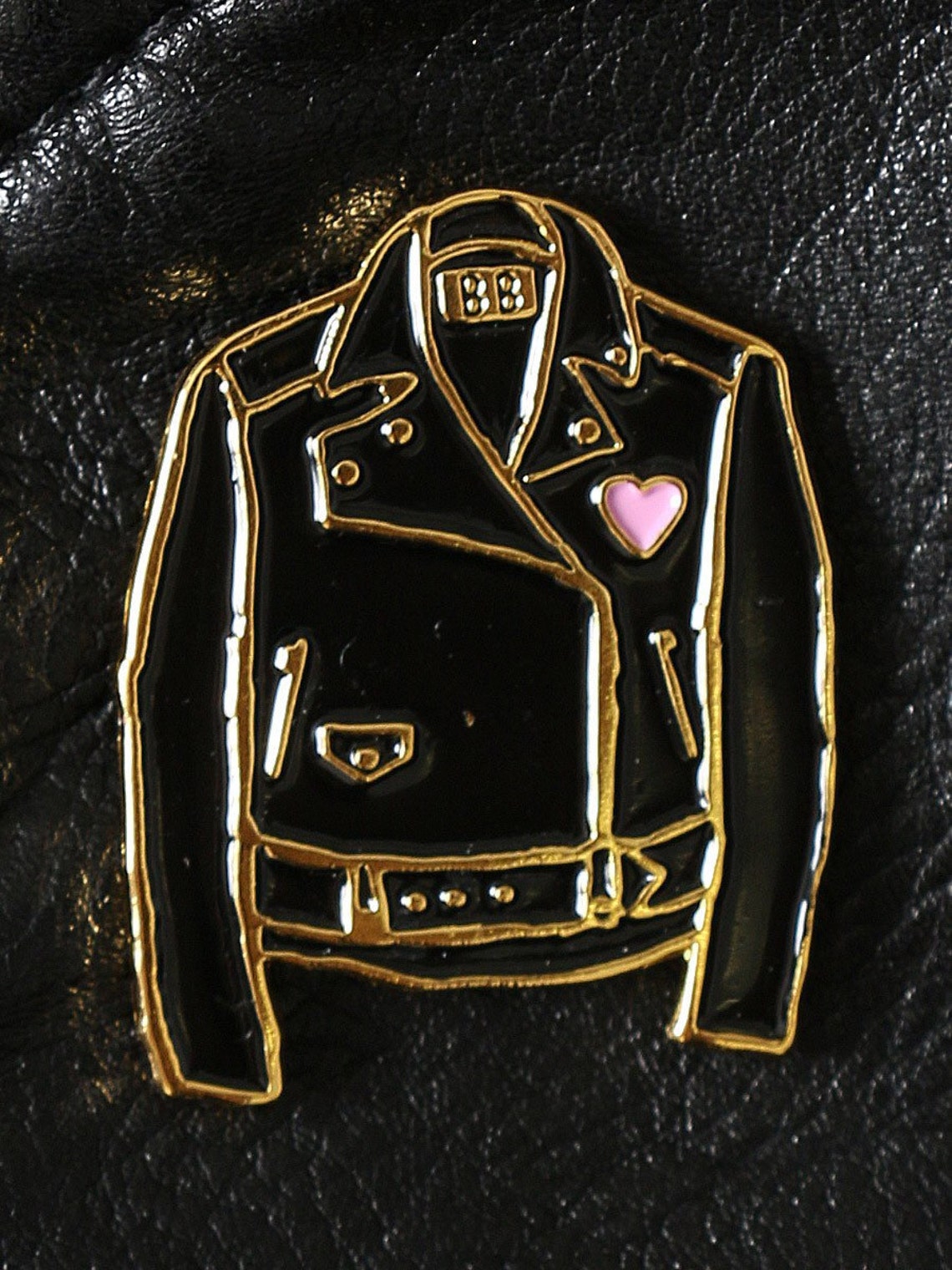 Classic Leather Jacket Enamel Pin Etsy
