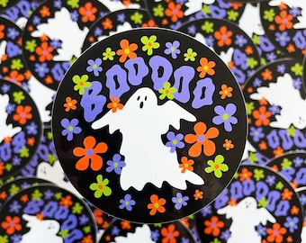 Retro Flower Ghostie Sticker