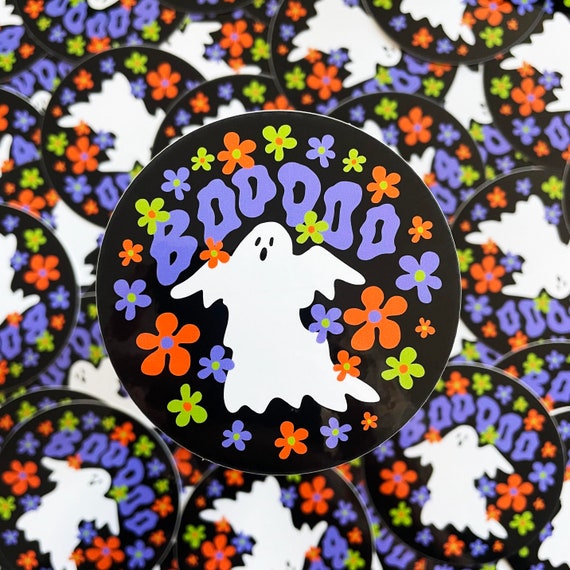 Retro Flower Ghostie Sticker