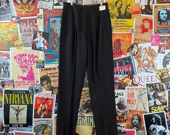 Vintage Men's 60s Pleated Brown Sharkskin D.&.G. Mfg High Rise Mod Trousers 32"-33", 60s Menswear Pants, Mens Mod Fashion Deadstock 32x37