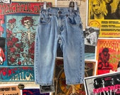 Vintage Kids 3T 1990s Light Wash Levi Strauss 566 Side Cinched Waist Denim Jeans