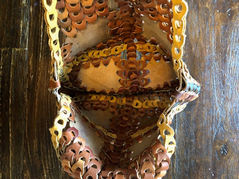 Awesome Vintage 196070s Leather Chain Link Tote