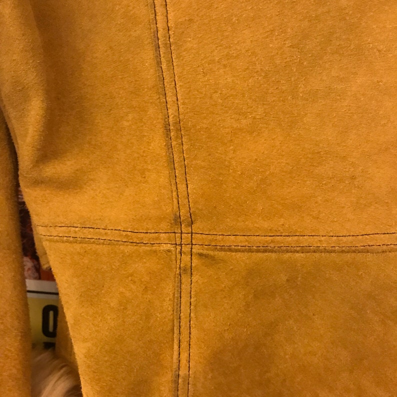 Vintage Women/'s 1970s Suede The Tannery Fur Lined Belted Penny Lane Jacket