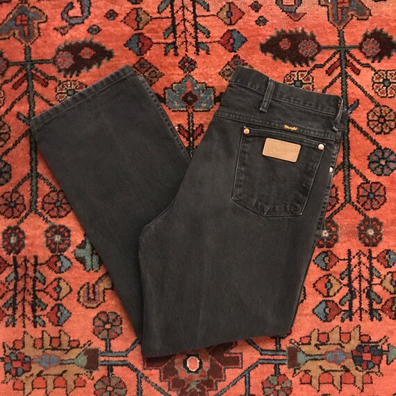 Vintage Men's 1990s Black Wrangler 37W Denim Jeans