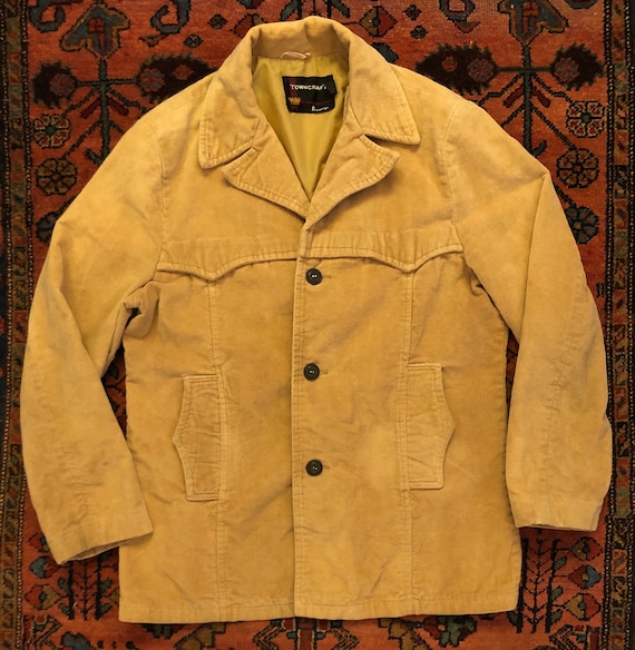 Vintage Men's 1970s Beige Corduroy Towncraft Penne