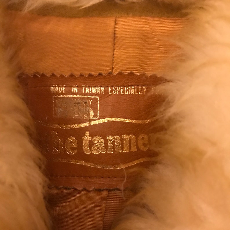 Vintage Women/'s 1970s Suede The Tannery Fur Lined Belted Penny Lane Jacket