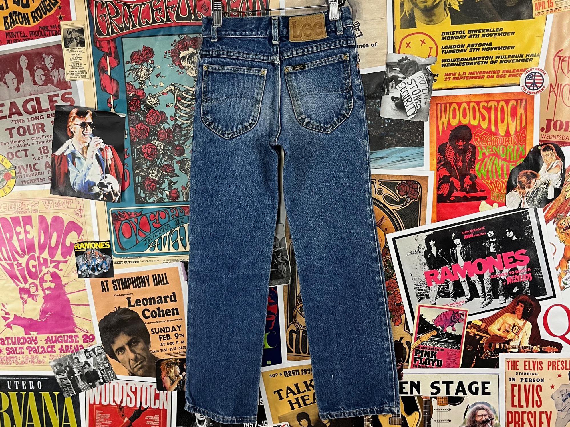 Vintage Kids 80s-90s Faded Medium Wash Blue Lee Union Made Denim
