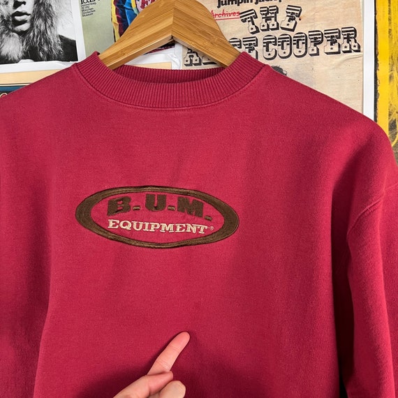 Vintage Kids 90s Red BUM Equipment Pullover Crewn… - image 3