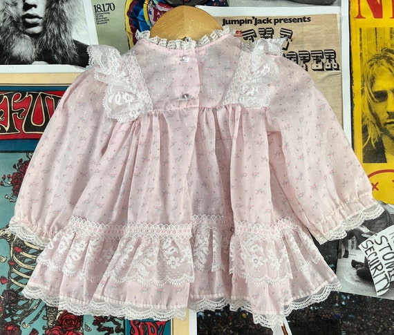 Vintage Baby Girls 70s-80s Light Pink & White Cal… - image 6