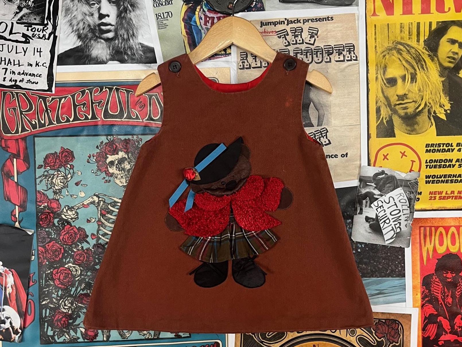 dark brown baby dress Baby Dress In Beige Velvet