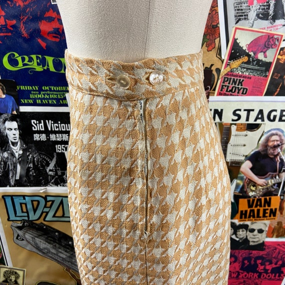 Vintage 60s Black White Houndstooth SABETH OF CALIFORNIA Drop Waist Dress - 9 main image 1