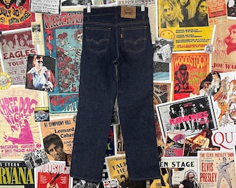 Vintage Kinder Unisex 80er Jahre Dark Wash Indigo Orange Tab Levis 506 USA Denim Jeans Größe 10 Alter 8-9 Jungen Mädchen Amerikanische Retro Rockabilly Hose