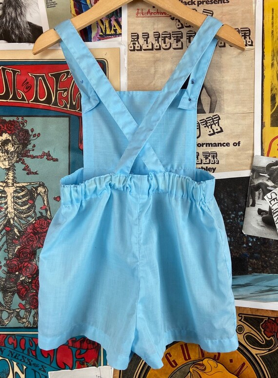 Vintage Baby Boy Kids 60s Light Blue Shortall Romper … Gem