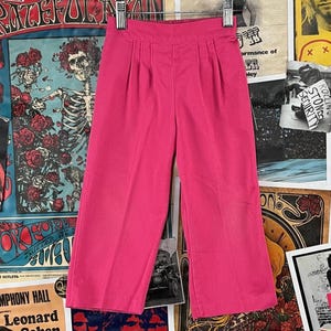 Vintage bambin filles enfants rose des années 70-80 taille élastique plissé bustier brun pantalon pantalon 3T Slim rétro Barbiecore USA Saint-Valentin