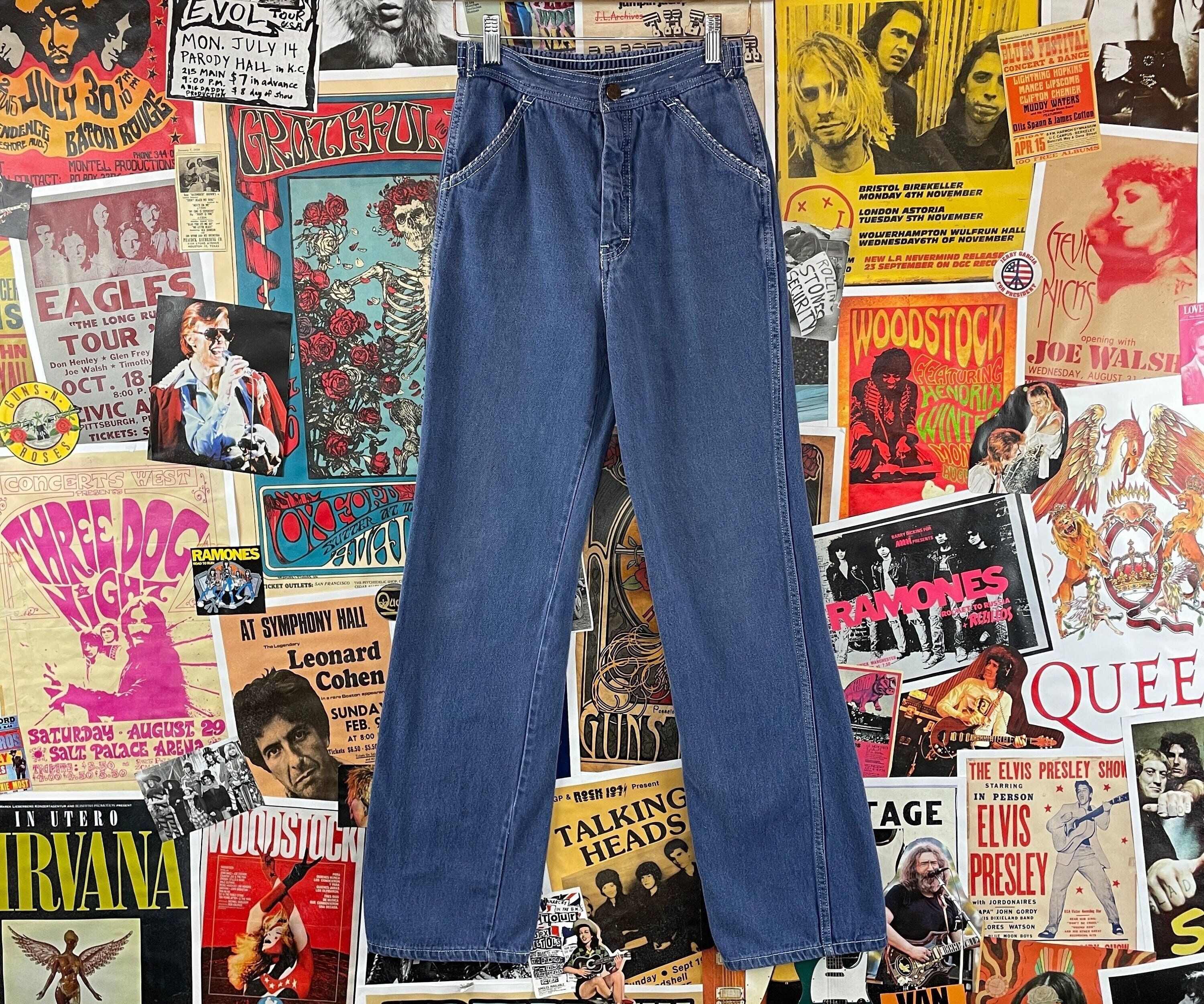 Vintage Junior Girls Kids 70s-80s Bootcut Denim Jeans Size 12/13