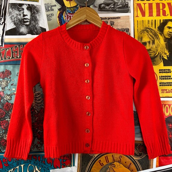 Vintage Girls 1970s-80s Red Long Sleeve 