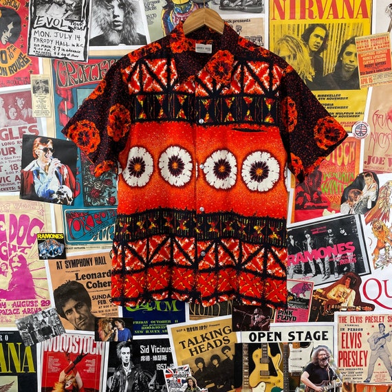 Vintage Men's 1960s Orange Tropical Mod Orange Pri