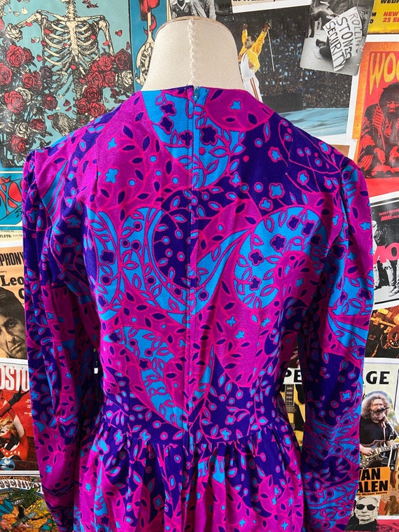 Vintage Women's 60s-70s Fuchsia Pink Purple Blue … - image 8