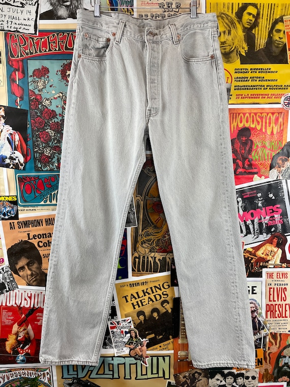 90s Gray Levi's 501s 33x30 Denim Jeans, 90s Levis, Vi… - Gem