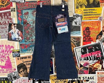 Pantalones vaqueros acampanados Wrangler azules vintage para niños de 7-80, talla 8 (niño/niña, estilo hippie), ideales para la vuelta al cole. Canadá.