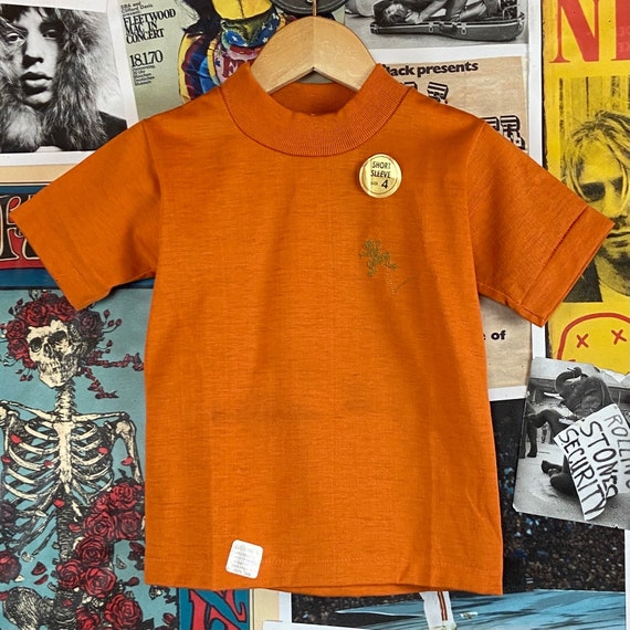 Vintage Toddler Kids Boys 60s-70s Plain Orange Fr… - image 8