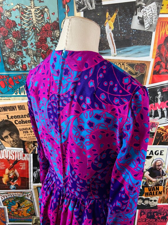 Vintage Women's 60s-70s Fuchsia Pink Purple Blue … - image 9