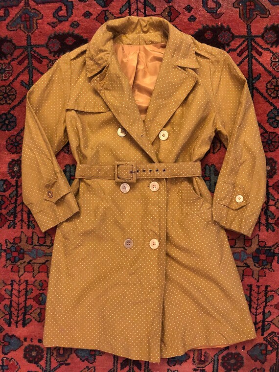 Vintage Women's 1950/60s Mod Polka Dot Belted Peac