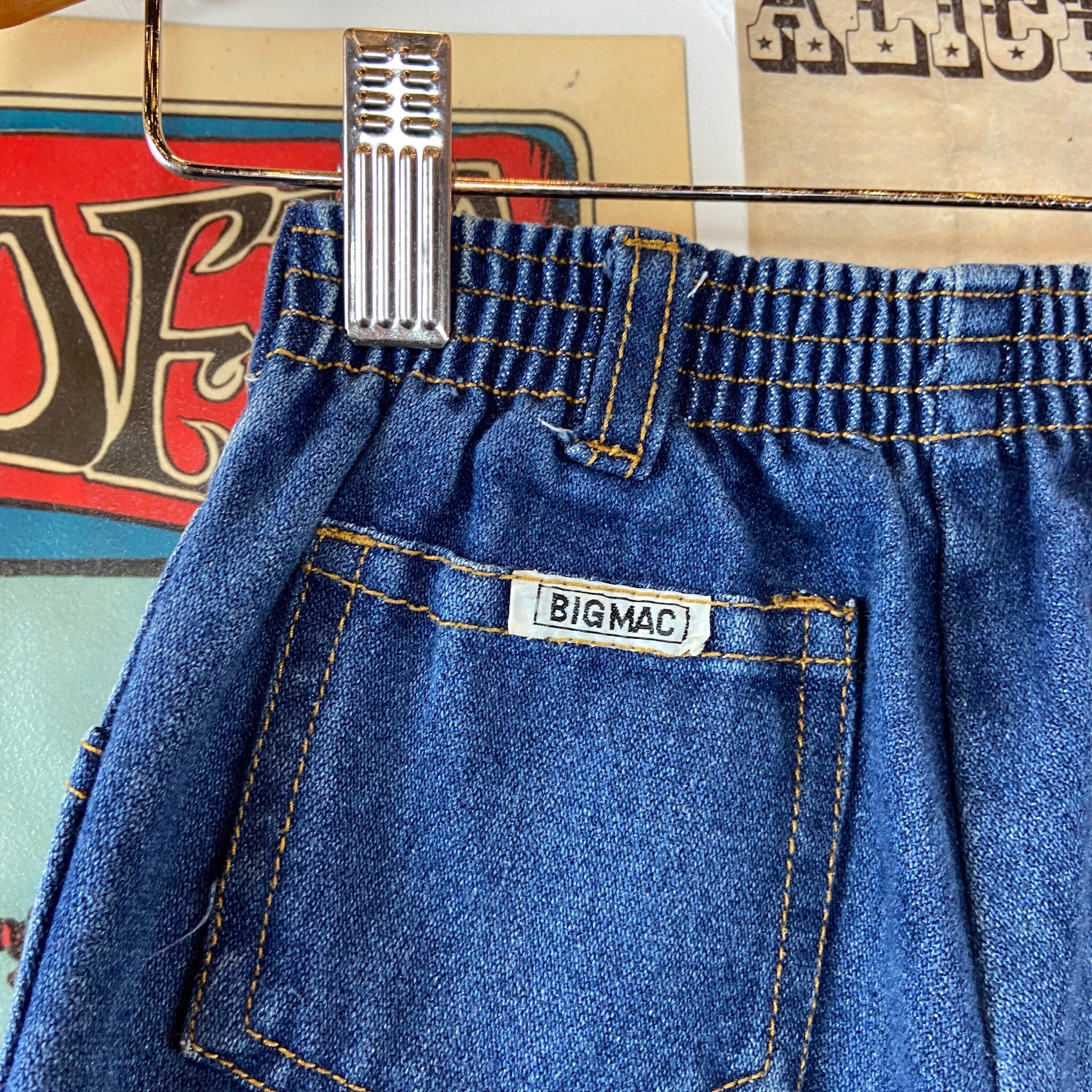 Vintage Toddler Kids 80s Blue Jcpenney Big Mac Elastic Waist