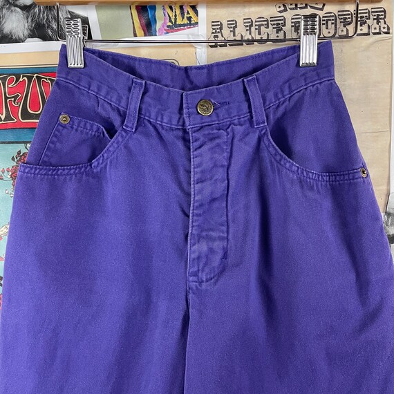 Vintage Junior Girls Kids 90s Purple High Rise Ta… - image 2