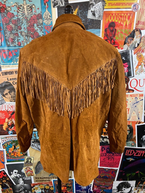 Vintage 90s Brown Kenar Leathers Fringe Tassel Su… - image 6