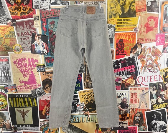 Vintage 80s Faded Gray Levis 501s Made in USA Button Fly Denim 