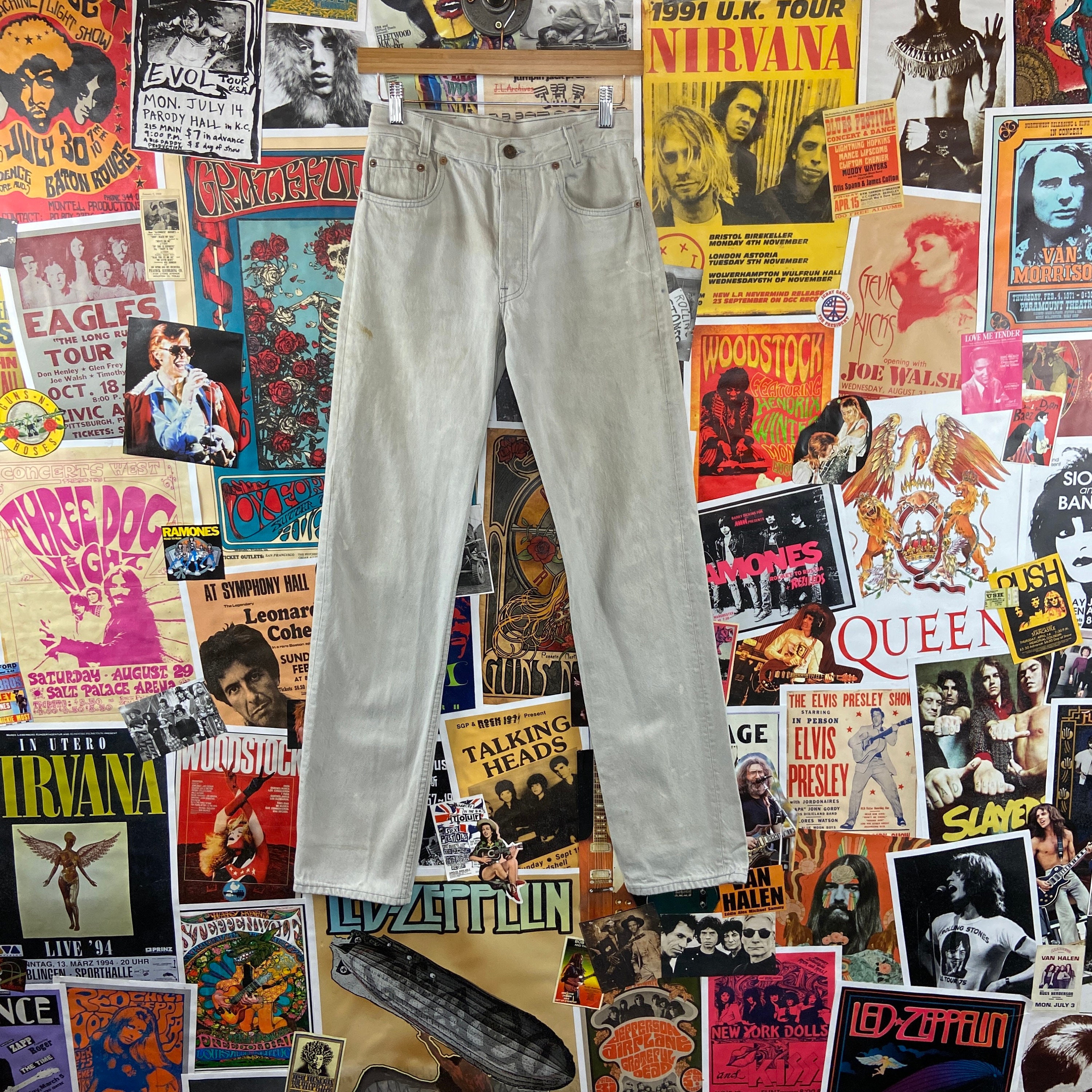 Vintage 1980s Gray Stained Levi Strauss 