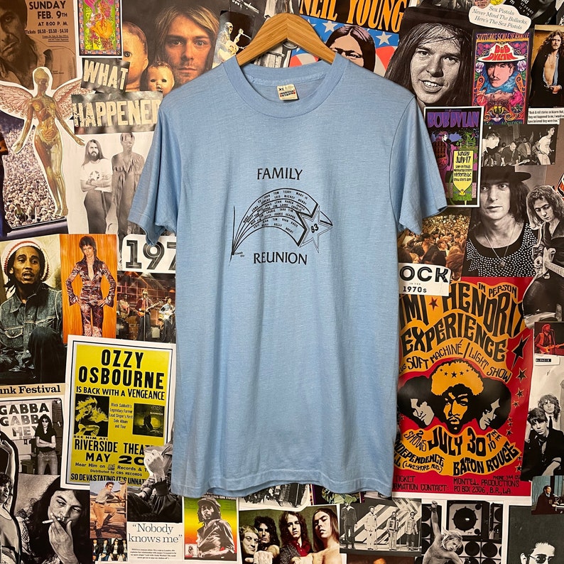 Vintage 1980s Shooting Star Lincoln City /'Family Reunion/' Graphic Novelty T-Shirt