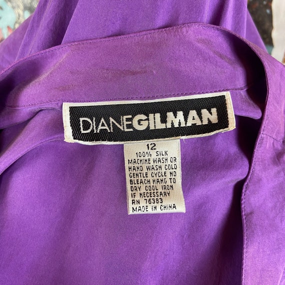 Vintage Women's 80s-90s Purple Silk Diane Gilman … - image 8