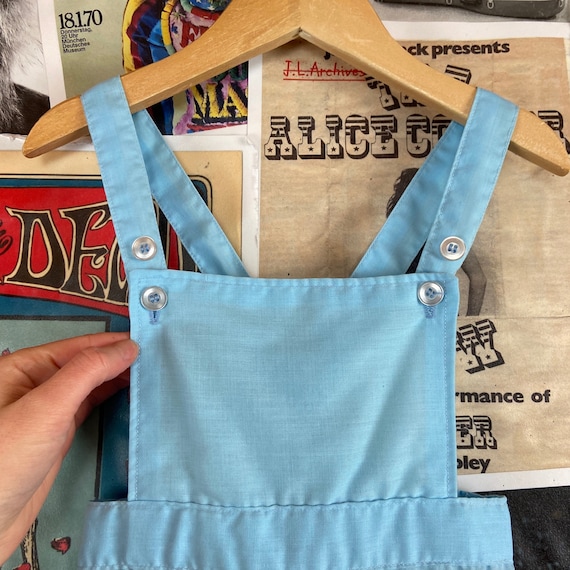 Vintage Baby Boy Kids 60s Light Blue Shortall Romper … Gem