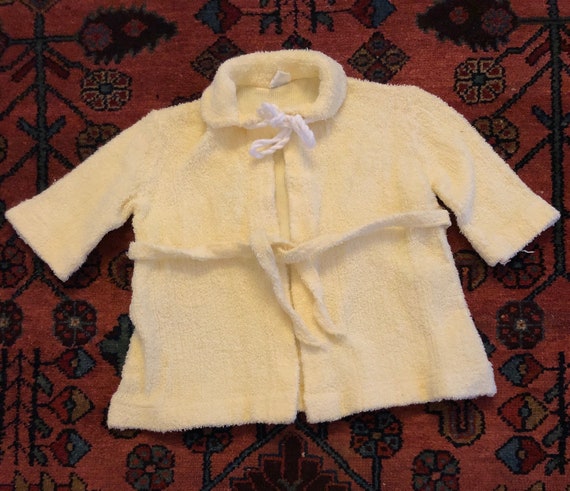 Vintage 1950s Baby "Turknit" Yellow Belted Terry C