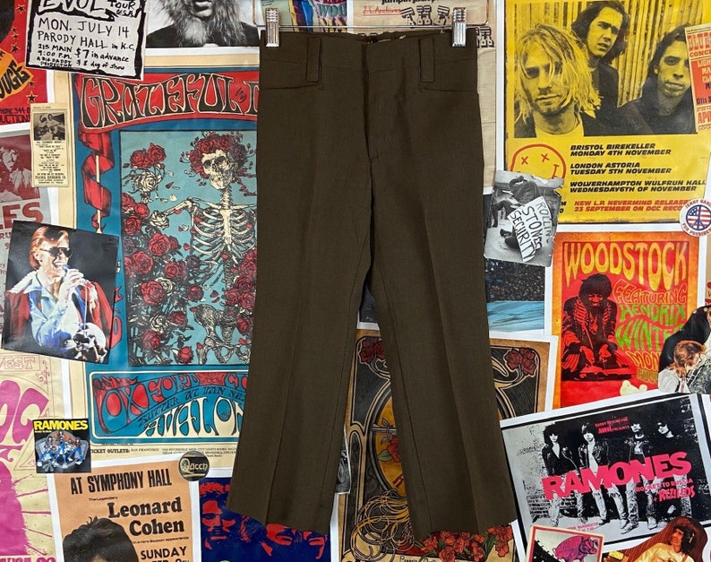 Vintage Kids Boys 1970s Brown Levi's STA-Prest Trousers Pants Size 5/6, Retro Kids Levis USA Slacks, 70s Kids USA Deadstock Clothing image 1