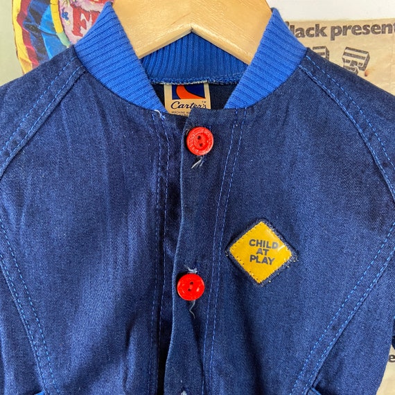 Vintage Baby Kids 80s Blue Primary Colors Carter'… - image 2