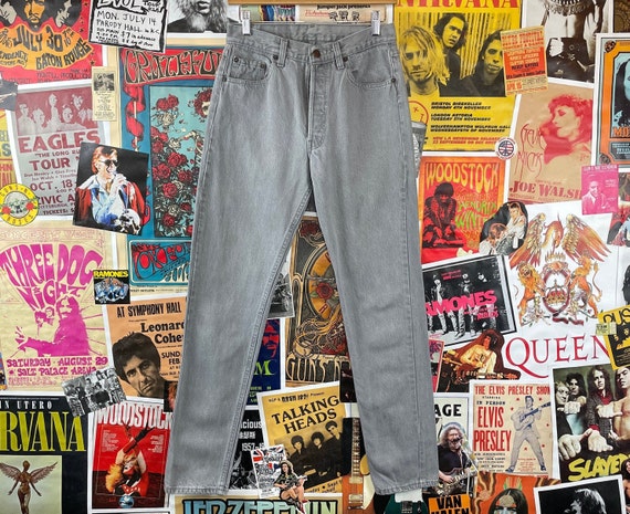 Vintage 80s-90s Faded Gray Levi's 501s USA Denim … - image 1