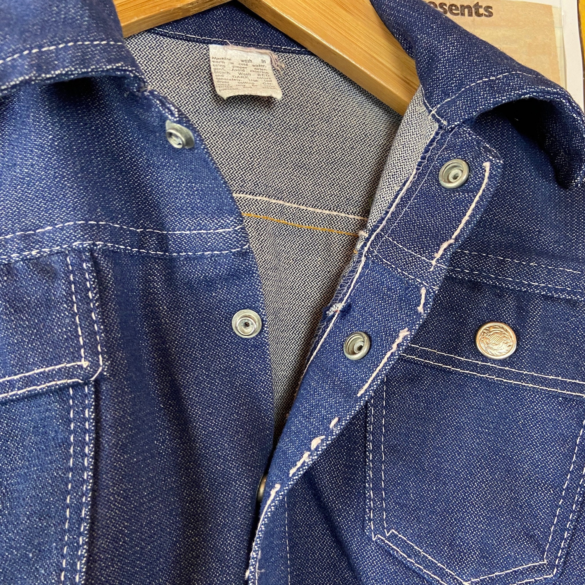 Vintage Kids 70s-80s Blue Denim White Stitched Two Pocket Super Tuffs Jean Jacket Size 5/6, Retro Boys Girls Cotton Denim Coat - Etsy Vintage Kids 70s-80s Blue Denim White Stitched Two Pocket Super Tuffs Jean Jacket Size 5/6, Retro Boys Girls Cotton Denim Coat - Etsy