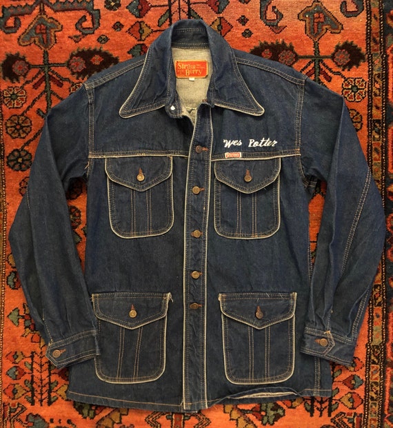 Vintage Men's 1970s Strawberry Denim Four Pocket E