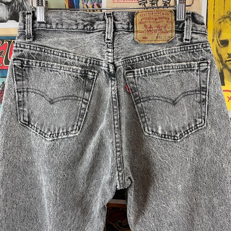Vintage 1980s-90s Grey Acid Wash Levi Strauss 501 30W USA | Etsy