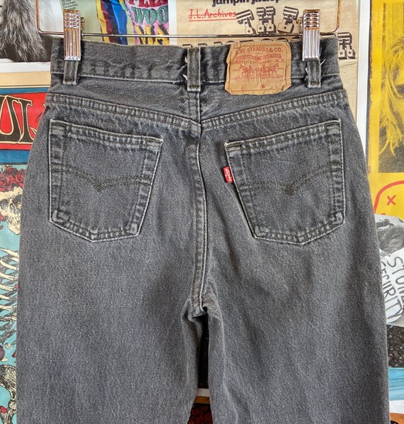 Vintage Kids 90s Faded Black Levi's Straight Leg … - image 8