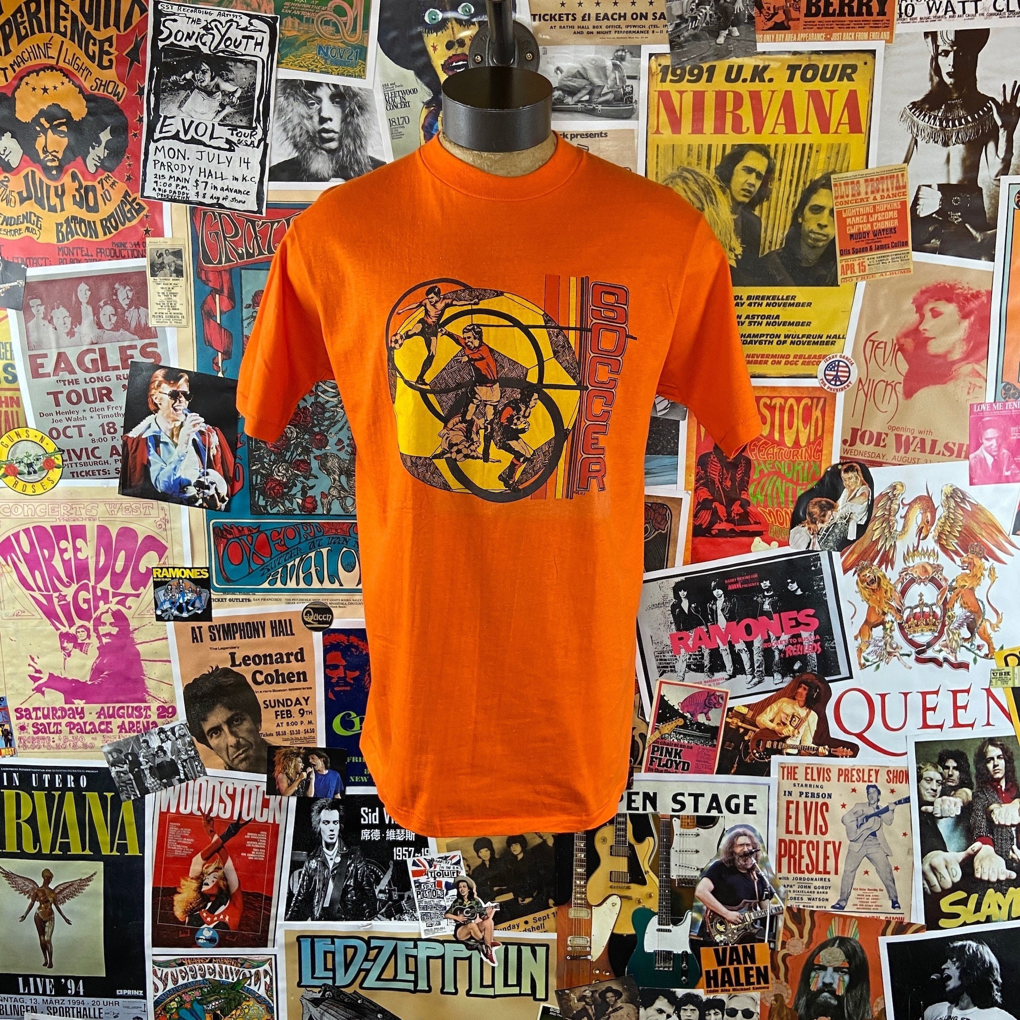 Vintage 1970s Orange Soccer Sports 
